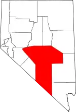 State map highlighting Nye County