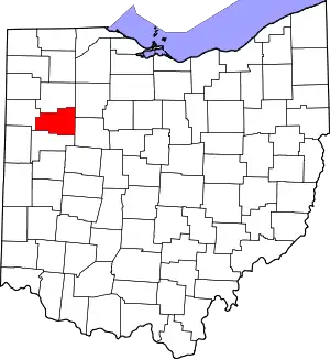 Map of Ohio highlighting Allen County