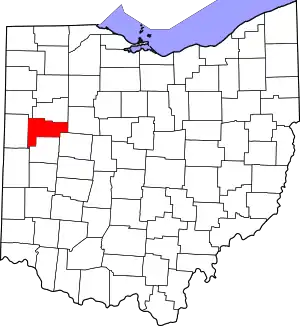 State map highlighting Auglaize County