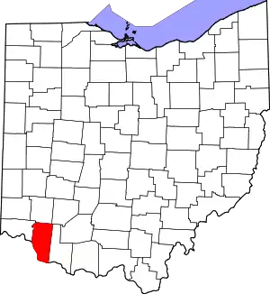 Map of Ohio highlighting Clermont County