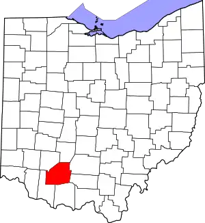 Map of Ohio highlighting Highland County