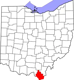 State map highlighting Lawrence County