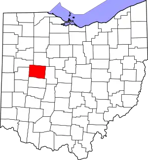 State map highlighting Logan County