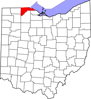 Map of Ohio highlighting Lucas County