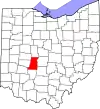 Map of Ohio highlighting Madison County