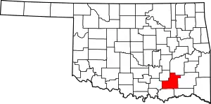 State map highlighting Atoka County