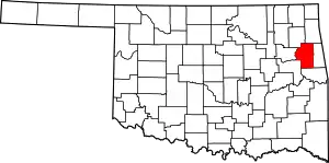 State map highlighting Cherokee County