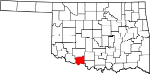 State map highlighting Cotton County