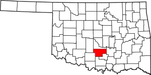 State map highlighting Garvin County