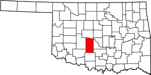 State map highlighting Grady County