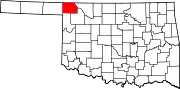 State map highlighting Harper County