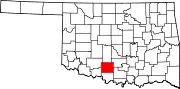 State map highlighting Stephens County