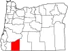 State map highlighting Jackson County