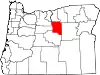 State map highlighting Wheeler County