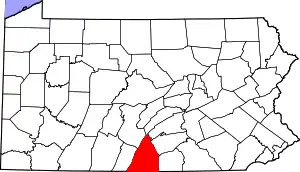 State map highlighting Franklin County