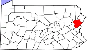 State map highlighting Monroe County