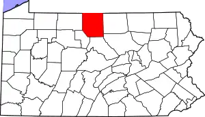 Map of Potter County, Pennsylvania