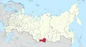 Map showing Tuva in Russia