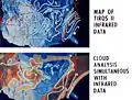 Map of TIROS II infrared imagery with accompanying cloud analysis