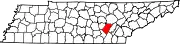 Map of Tennessee highlighting Bledsoe County