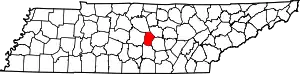 State map highlighting Cannon County