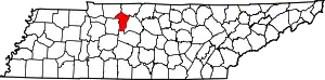 State map highlighting Cheatham County