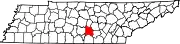 Map of Tennessee highlighting Coffee County