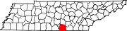 Map of Tennessee highlighting Franklin County