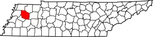 State map highlighting Gibson County