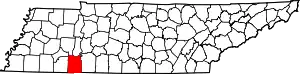 State map highlighting Hardin County