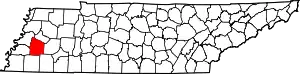 State map highlighting Haywood County