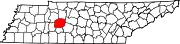 State map highlighting Hickman County