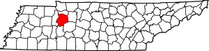 Map of Tennessee highlighting Humphreys County