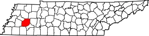 Map of Tennessee highlighting Madison County