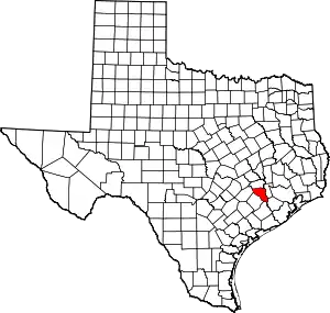 State map highlighting Austin County