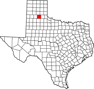 Map of Texas highlighting Briscoe County