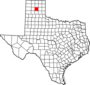 Map of Texas highlighting Carson County