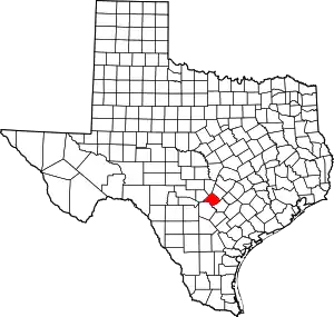 State map highlighting Comal County