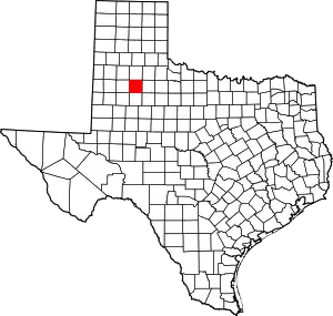 Map of Texas highlighting Crosby County