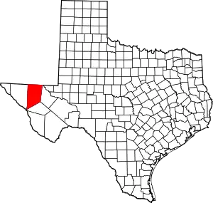 State map highlighting Culberson County