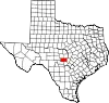 State map highlighting Gillespie County