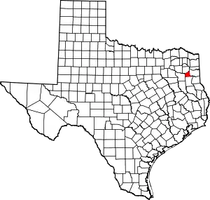 Map of Texas highlighting Gregg County