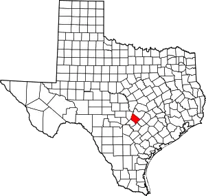 State map highlighting Hays County