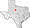 Map of Texas highlighting Jones County