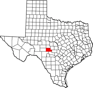 State map highlighting Kimble County