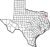 Map of Texas highlighting Marion County