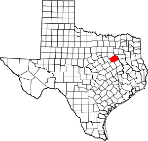 Map of Texas highlighting Navarro County