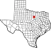 Map of Texas highlighting Parker County