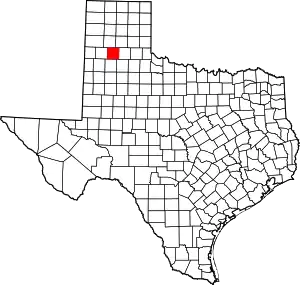 Map of Texas highlighting Swisher County