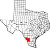 State map highlighting Webb County